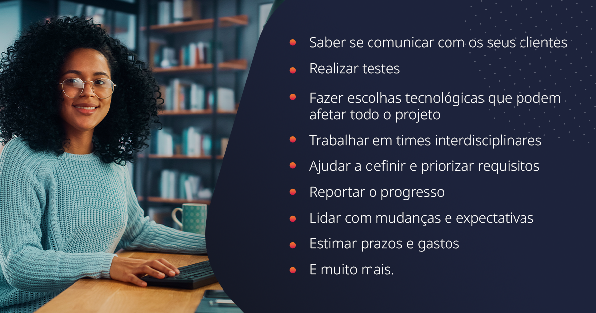 Lista de responsabilidades que vão além dos códigos que fazem parte da transformação digital do desenvolvedor de software.