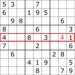 sudoku - wrong row