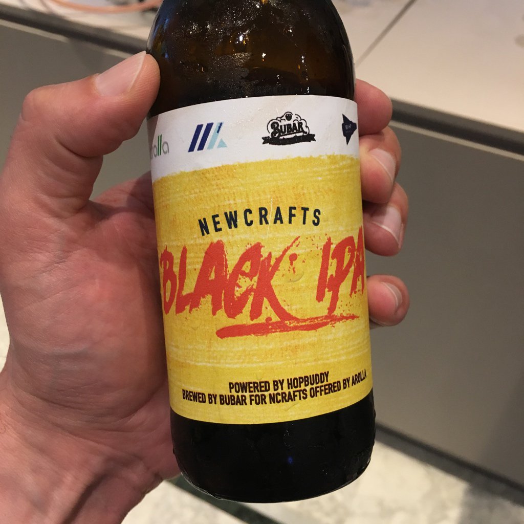 A bottle of Newcrafts Black IPA