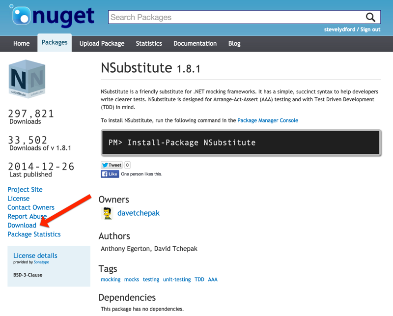 Downloading packages from nuget.org