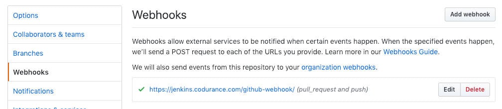 Webhook in GitHub